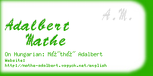 adalbert mathe business card